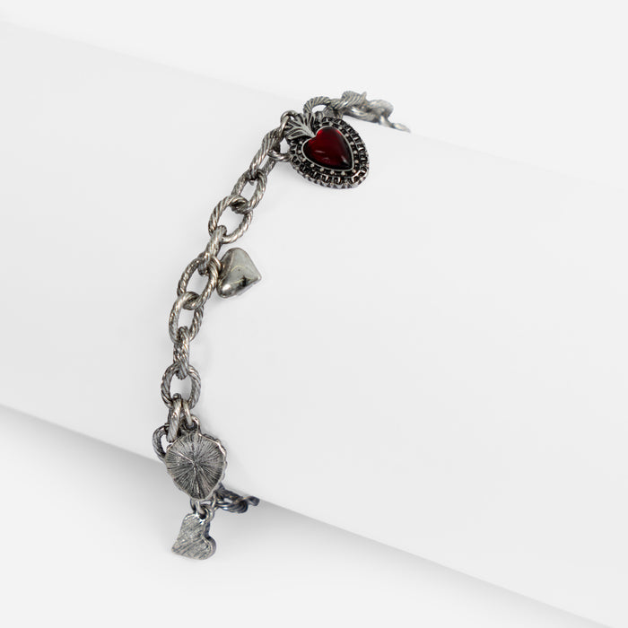 Bracciale argentato Frida Kahlo, con charms