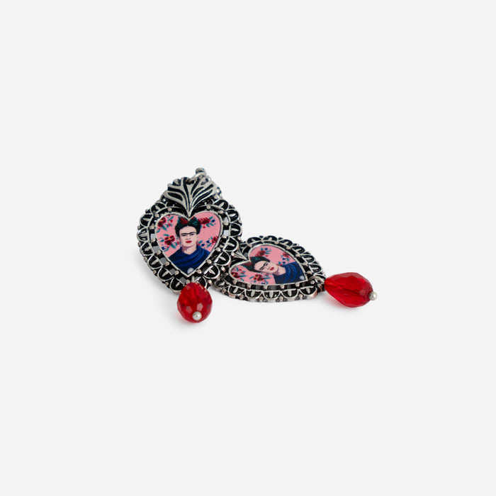 Orecchini Pink Frida Kahlo, con pendenti