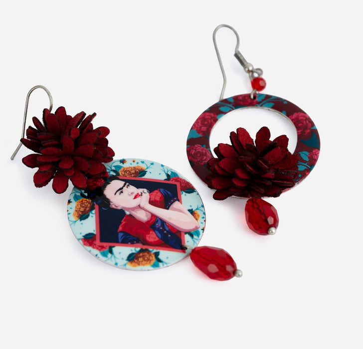 Orecchini Flower Frida Kahlo, con pendenti