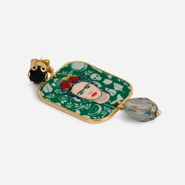 Orecchini Green Frida Kahlo, con pendenti